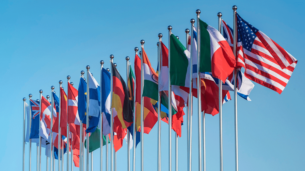 picture of flags of different countries